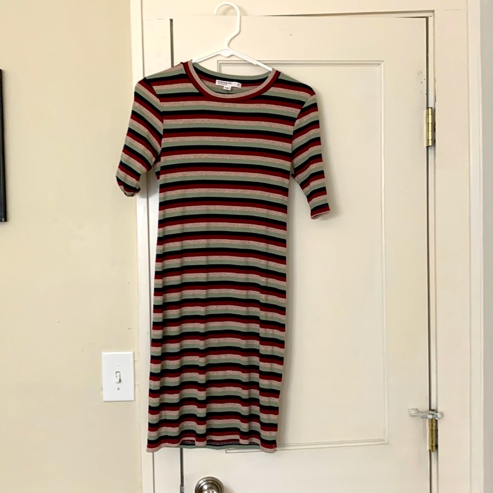 Anthropologie striped body con dress